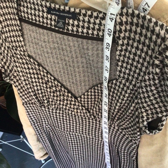 Banana Republic Stretch Houndstooth Pattern Midi Classic Cotton Dress Size XS - Picture 8 of 8